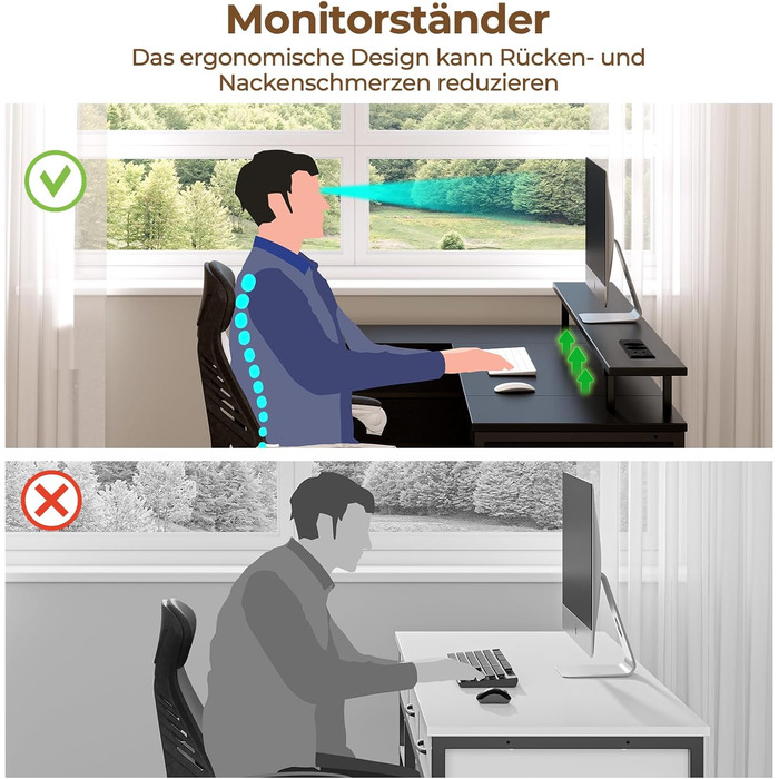 Г-подібний комп&39ютерний стіл на сім столів з 4 шухлядами та полицями, ігровий стіл зі світлодіодним освітленням та розетками, ігровий стіл з підставкою для монітора для домашнього офісу, спальні, вітальні (чорний, 120 см) Чорний 120 см