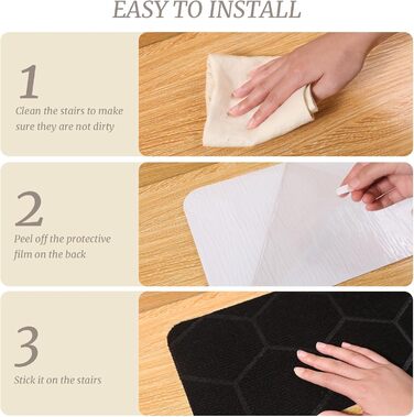 Сходинки для дерев&39яних сходів для приміщень, 20,3 x 76,2 см, чорні, 15 шт.