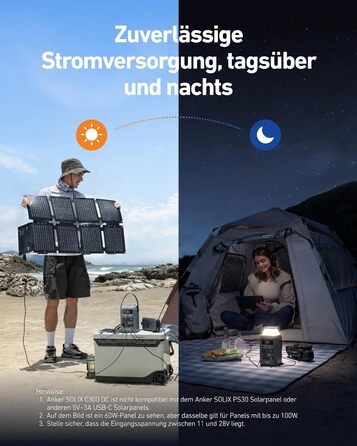 Зарядний пристрій постійного струму Anker SOLIX C300, акумулятор 288 Втгод для кількох пристроїв, акумулятор LiFePO4, сонячний генератор потужністю 300 Вт, для кемпінгу, активного відпочинку, подорожей, надзвичайних ситуацій (адаптер живлення не входить д
