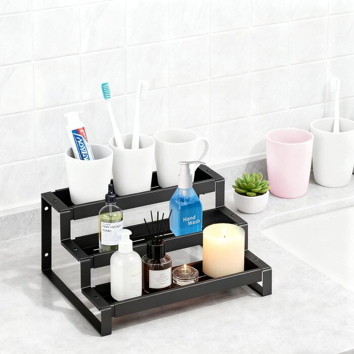 Стояча підставка для спецій Afeeler, 3 яруси, розширюваний органайзер для спецій для кухонних шаф, підставка для спецій для стільниць комори