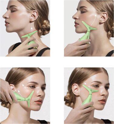 Електричний масажер для обличчя Ms.W для підтяжки обличчя, ультразвуковий масажер для обличчя проти зморшок для дому, ультразвуковий масаж обличчя, 3 режими масажу обличчя проти зморшок 1 зелений та золотий