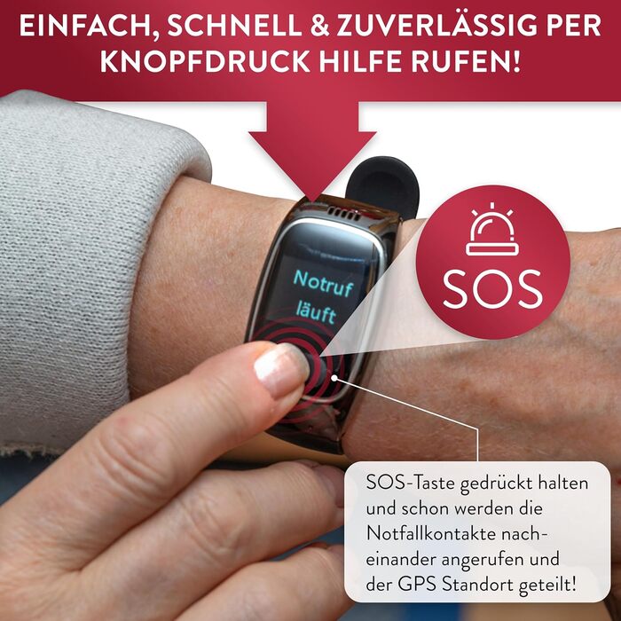 Годинник для людей похилого віку tellimed Solino PRO 4G GPS з функцією телефону, слотом для SIM-картки та без підписки - просте керування та максимальна безпека - Годинник для людей похилого віку з кнопкою екстреного виклику для людей похилого віку та дор