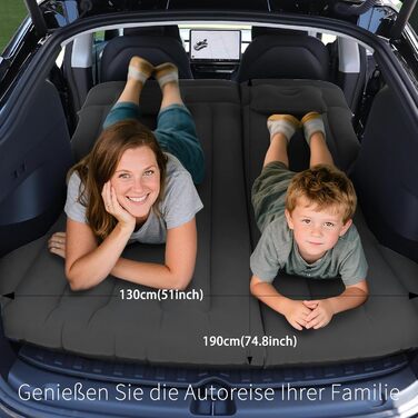 Автомобільний матрац, надувний матрац для позашляховика, потовщений автомобільний матрац, надувне ліжко для багажника/заднього сидіння, надувний матрац для моделі Y/позашляховика/фургона/мінівена, для подорожей/кемпінгу/дому/на природі, чорний