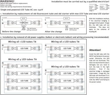 Світлодіодна трубка 120 см, холодний білий (6500 K), 1850 люмен, T8, G13-18W (замінює 36W), включно зі стартером, люмінесцентна лампа LED-TUBE з неоновою трубкою, 10 шт.