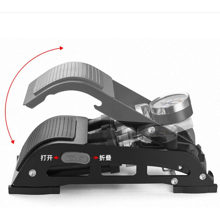 Велосипедний насос, подвійний циліндр, ножний насос з точним манометром для велосипеда, м&39яча, повітряної кульки, ножний насос, чорний