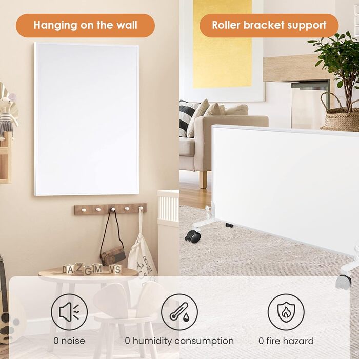 Інфрачервоний обігрівач 600 Вт, настінний інфрачервоний обігрівач до 120 градусів Цельсія для площі 3-15 м - 1-3 хвилини до робочої температури - сертифікований TV 10-річна гарантія