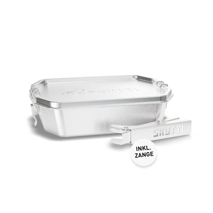 Ланч-бокс SKOTTI Boks 1.0L, нержавіюча сталь, штабелюється та герметичний, також використовується як каструля або сковорідка, ланч-бокс з нержавіючої сталі для дорослих та дітей, ідеально підходить як ланч-бокс 1.0 літр