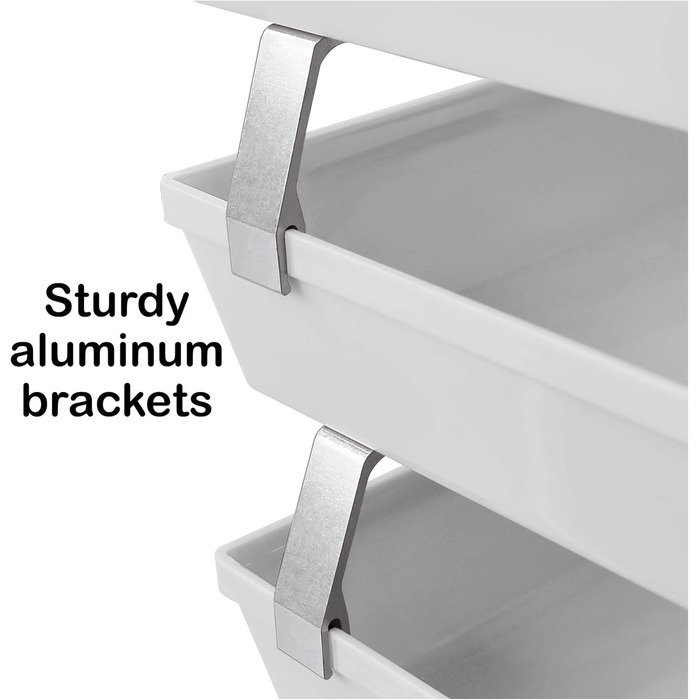 Ярусний лоток для листів Acrimet Facility з бічним висуванням, лоток для листів A4, настільний органайзер для файлів, пластик (білий), 4-