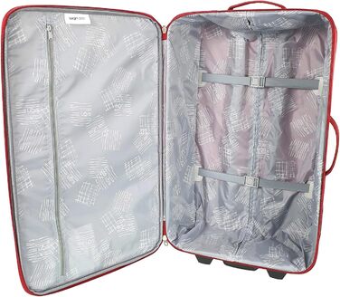 Дорожня валіза-візок SIGN Fabric Suitcase з коліщатками (ручна поклажа, середня, велика, дуже велика) (червона, ручна поклажа (51 см)) Ручна поклажа (51 см) червона