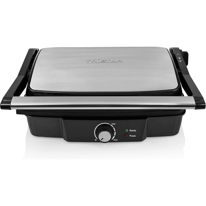 Контактний гриль Tristar з відкриванням на 180 і поверхнею для смаження 29 x 23,5 см/каністру можна також використовувати як насті