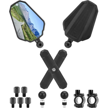 Універсальне складне дзеркало заднього виду для позашляхового мотоцикла SUPAREE, схвалене для електроніки, поворотне на 360 з правою та лівою різьбою, сумісне зі скутерами, квадроциклами