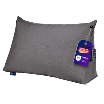 Затишна подушка для спини Traumnacht, подушка для читання, 70 x 40 см темно-сірого кольору, знімна, чохол, який можна прати, виготовлений зі 100 поліестеру, практична бічна кишеня, сертифікована Oeko-Tex, виготовлена за німецькими стандартами якості. Темн