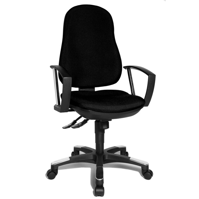 Офісне крісло, стілець для роботи, ергономічний, з підлокітниками, чорна тканинна оббивка, 110 x 56 x 45, 9020AG20, Trend SY 10