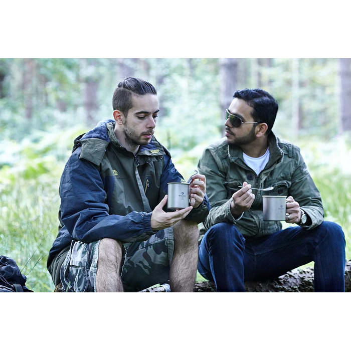 Титанова ложка-виделка з відкривачкою для пляшок, надзвичайно міцна, надлегка (Ti), здорова та екологічна ложка, виделка та відкривачка для пляшок для подорожей/кемпінгу в тканинній сумці, яку легко зберігати, Silver Spork 2 Unit