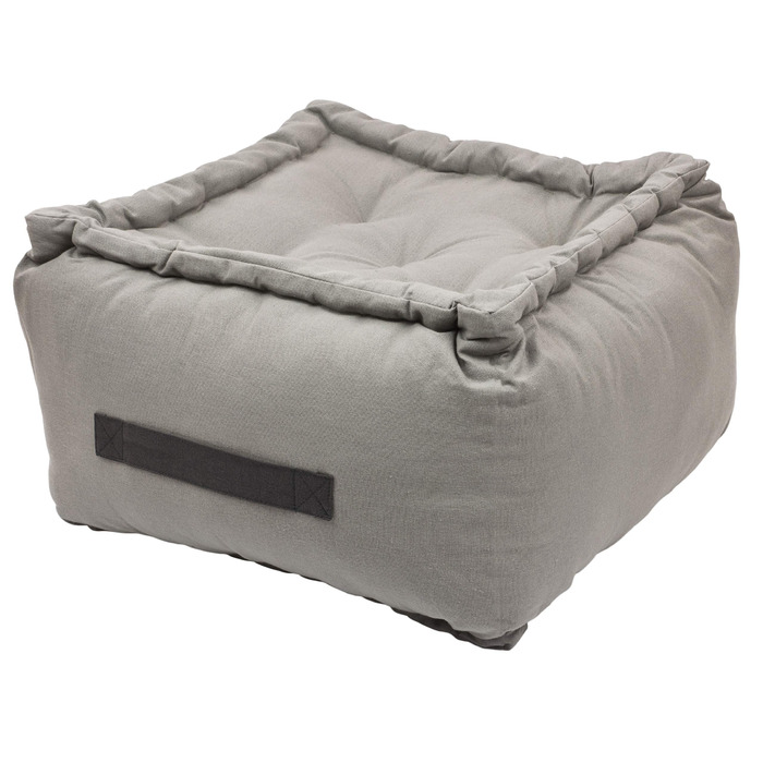 Товста підлогова подушка, однотонна - висота 25 см - кілька кольорів - пуф - оттоманка - табуретка - 40x40x25 см - 100 бавовна (170 г/м2) (світло-сіра)