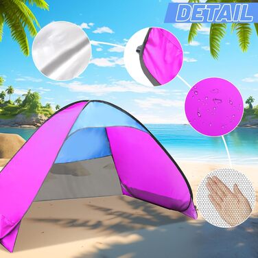 Розкладний пляжний намет із захистом від ультрафіолету, UPF 50, складний пляжний намет для немовлят, вітрозахисний пляжний намет, автоматичний розкладний намет, дитячі пляжні наметки з невеликим розміром упаковки (C-200*130*125)
