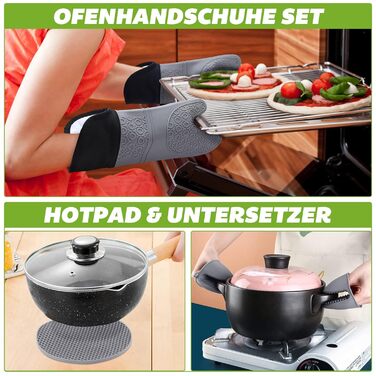 Силіконовий набір рукавиць для духовки Рукавички для духовки Термостійка рукавичка для духовки Рукавички для випічки Дуже довгі пр