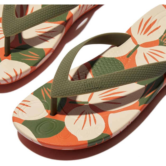 В&39єтнамки Fitflop Unisex Kinder Iqushion Kids Junior з принтом листя Erg. Flipflops Flipflop 17 EU Graugreun