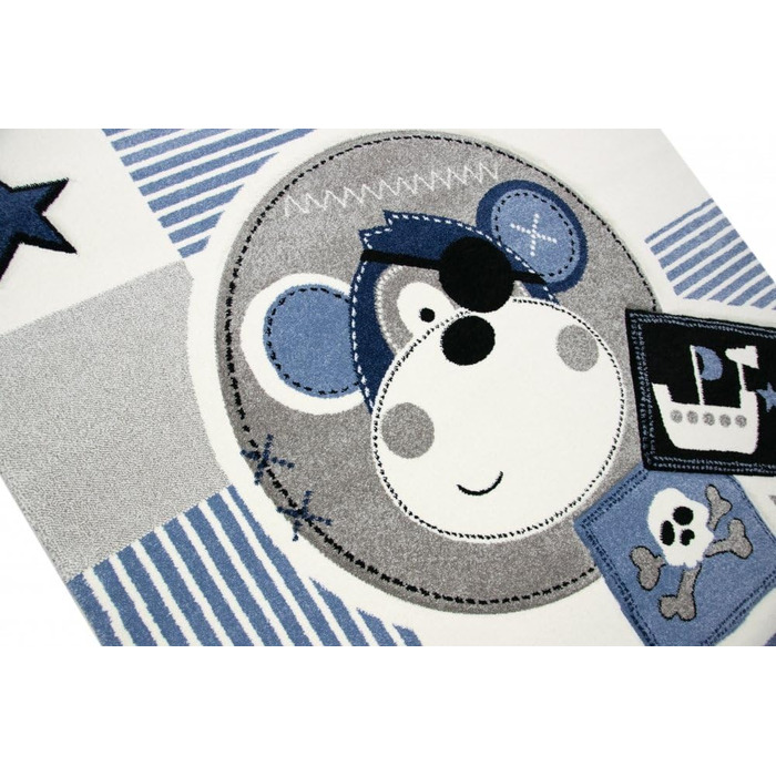 Килимок дитяча кімната дитяча кімната хлопчиків AFFE піратський синій кремовий сірий чорний розмір 200 х 290 см