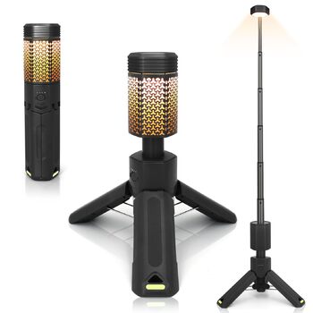 Телескопічний кемпінговий ліхтар, акумуляторний кемпінговий ліхтар ємністю 10500 мАг із сумкою для зберігання, портативний водонепроникний кемпінговий ліхтар із магнітним кріпленням (чорний)