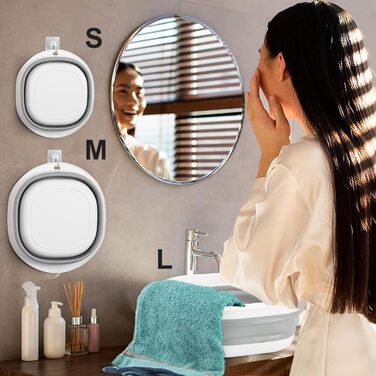 Складана чаша для миття посуду, 5 л, портативний умивальник, силіконовий пластиковий кошик, багатофункціональний туристичний умивальник, кемпінгова раковина, компактна складна ванна (сіра) 5 л Сірий