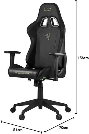 Ігрове крісло Razer Edition від Zen Gaming Chair, ігрове крісло з поперековою подушкою, подушкою для шиї, 3D-підлокітниками, чорно-зелене сучасне