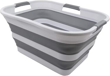 Складаний пластиковий кошик для білизни, 29 л, розбірний контейнер для зберігання, органайзер, портативна ванна для прання, компак