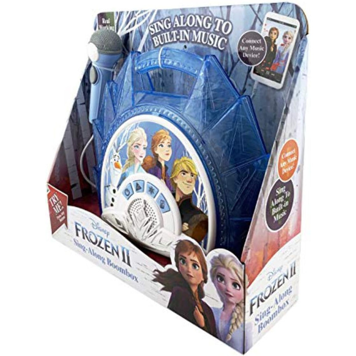 Караоке-машина ekids Frozen 2 FR-115V2, мікрофон, синя