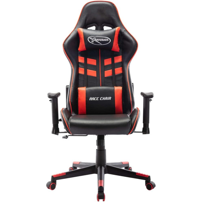 Ігрове крісло чорно-червоне зі штучної шкіри