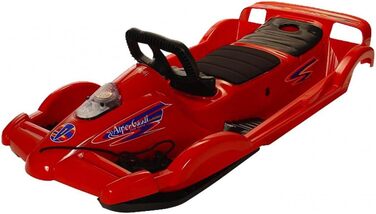 Санки AlpenGaudi Alpen Double Race двомісні, червоні з кермом