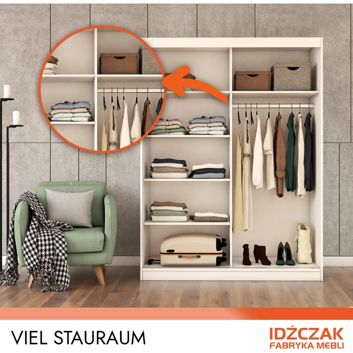 Шафа з дзеркалом - Шафа з розсувними дверима - Шафа для спальні - 64 x 120 x 215 см - Шафа для вітальні - Вішалка для одягу - Чорна шафа з двома дверима, сучасна 120 см чорного кольору