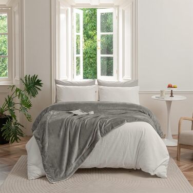 Флісова ковдра Good Nite 150x200 см сіра флісова ковдра, плед, шерпа, ковдра для дивана, тепла зимова м&39яка (сіра, 150x200 см) сіра 150x200 см
