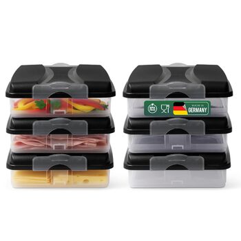 Контейнери для зберігання продуктів Novaliv 6 шт. з 6 кришками, що штабелюються для холодильника та морозильної камери, набір контейнерів для зберігання продуктів, коробка-органайзер для м&39ясної нарізки, ковбас, сиру, фруктів, овочів, коробка для пригот