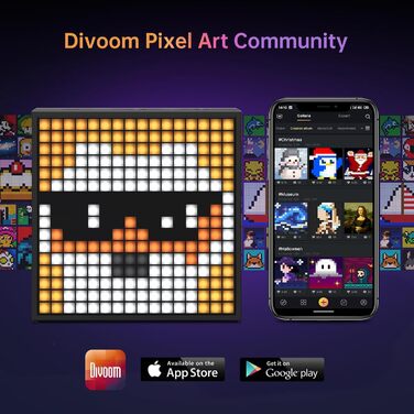 Портативний Bluetooth-динамік Divoom Timebox-Evo Pixel Art із програмованою світлодіодною панеллю 256, 3,9 x 1,5 x 3,9 дюйма (чорний)