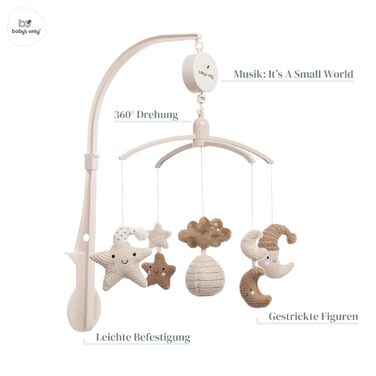 Мобіль Baby's Only Music Mobile Baby Heaven, в'язані хмарки, унісекс