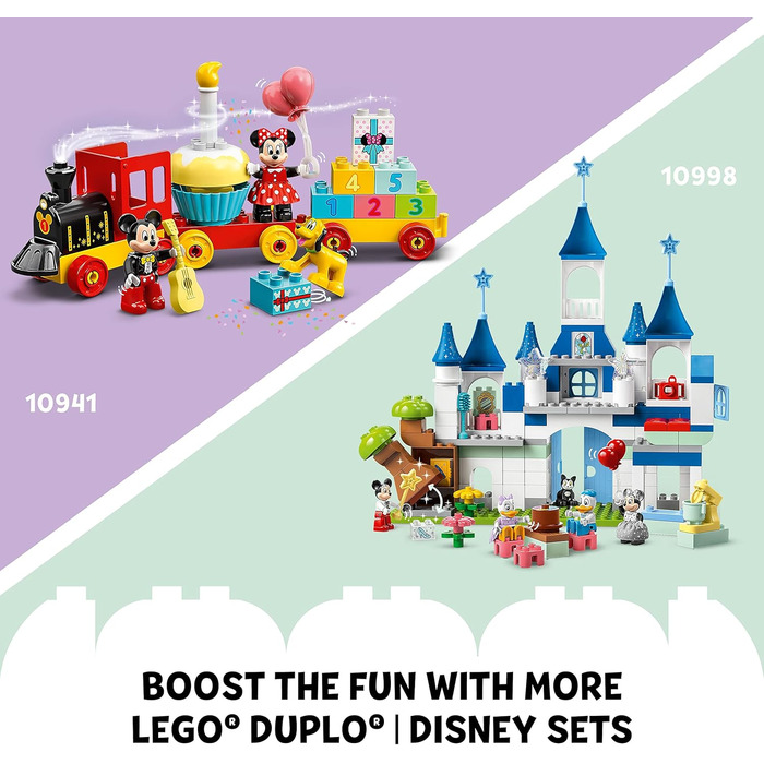Конструктор Lego DUPLO Disney 3 в 1 Чарівний замок 10998 для сімейної гри з 5 персонажами Disney, включаючи Міккі, Мінні та друзів