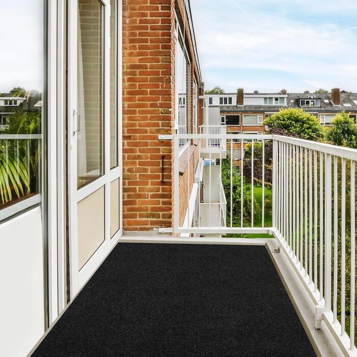 Килимова доріжка Koloko для використання всередині/зовнішнього використання, нековзка, нестандартний розмір, підлогова доріжка з гумовою основою, для коридору, входу, балкону, патіо, кухні, чорна 2&39 x 8&39 (Доріжка)