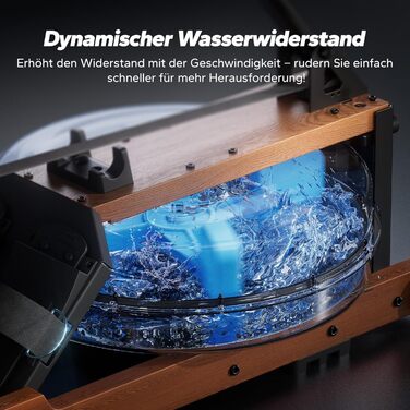 Водний веслувальний тренажер MERACH, складний, дерев&39яний, матеріал каучукове дерево та зручне сидіння, з ексклюзивним додатком з інтерактивною картою, захопливий досвід веслування, ідеально підходить для домашнього фітнесу R28 каучукове дерево