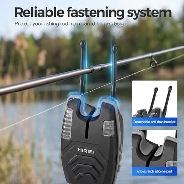 Бездротовий сигналізатор Hirisi Tackle Carp Fishing, 4 сигналізації та 1 приймач, повністю функціональні індикатори клювання, бездротова риболовля SX1-3