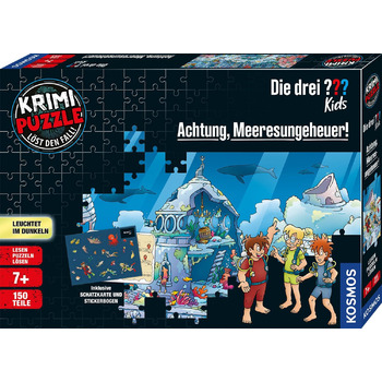 Три слідчі Kids - Crime Puzzle - Attention, Sea Monsters by KOSMOS 680664, 150 деталей, Світиться в темряві, Читання, Пазли, Розга