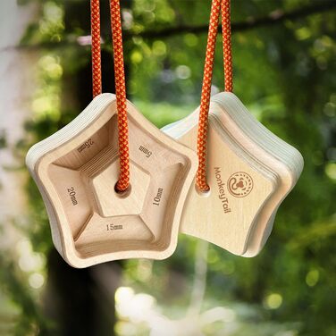 Дошка для скелелазіння MonkeyTail Hangboard для посилення хвата, виготовлена з дерева, для використання в приміщенні та на вулиці