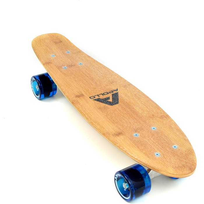 Міні-скейтборд Apollo Fancy, вінтажний круїзер Комплект, 22,5 дюйма Дошка з дерев&39яною декою Зі світлодіодними колесами та без них Для дітей віком від 8 років, класичний синій (дерев&39яна дека)