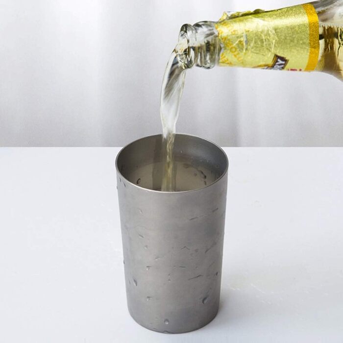 Титанова чашка для пиття Lixada, пивна кружка, 300 мл та 500 мл, двостінна чашка для води та соку, чашка для чаю, кухоль для домашнього офісу, кемпінгу, походів, (1 упаковка)