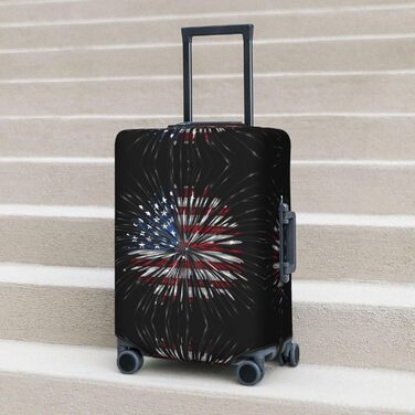 Чохол для валізи Пілотний кокпіт, захист від пилу та подряпин, принт Американський прапор та феєрверк, розмір 90