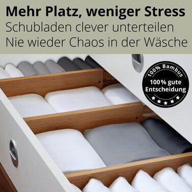 Регульовані бамбукові роздільники для шухляд Дерев&39яний органайзер для шухляд та роздільники для оптимальної організації Роздільники для шухляд (45-53 см)