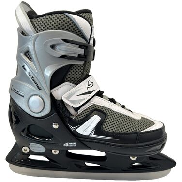 Ковзани Cox Swain Push з регулюванням, взуття для катання на ковзанах для дітей, підлітків та дорослих вагою до 100 кг, попередньо заточене лезо з нержавіючої сталі, м&39який черевик, чорний розмір S (33-36) чорний L (40-43)