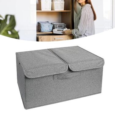 Складаний контейнер Jonlaki для товстих шкарпеток з подвійною кришкою для одягу, бюстгальтерів та аксесуарів темно-сірий (темно-сірий)