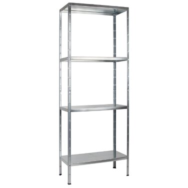 Система стелажів SCHULTE з 4 полицями PowerMAX, вантажопідйомність 65 кг, 180x60x40 см (ВxШxГ), оцинкована (полиця для зберігання, полиця для майстерні, полиця для підвалу, полиця для гаража, металева полиця)