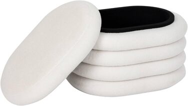 Пуф для зберігання Giulia, біла тканина букле, Ш 59 x Г 45 x В 40 см Для вітальні, спальні, коридору, комоди