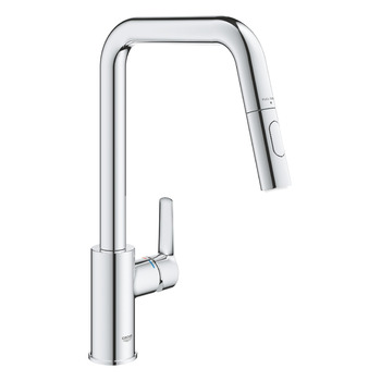 Кухонний змішувач GROHE Start, 2 режими струменя (висувний вилив, поворот на 360, економія води завдяки обмежувачу витрати, монтаж без інструментів), хром, 30631000
